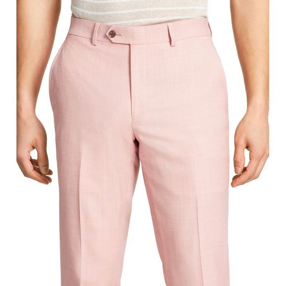 Bar III Mens Slim-Fit Wool Sharkskin Dress Pants 30W x 32L Pink - NWT $175 - Picture 2 of 2